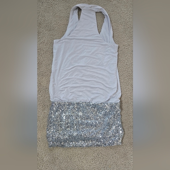 NWOT Frederick's of Hollywood Gray and Silver Sequin Mini Dress Size Small - Picture 4 of 4